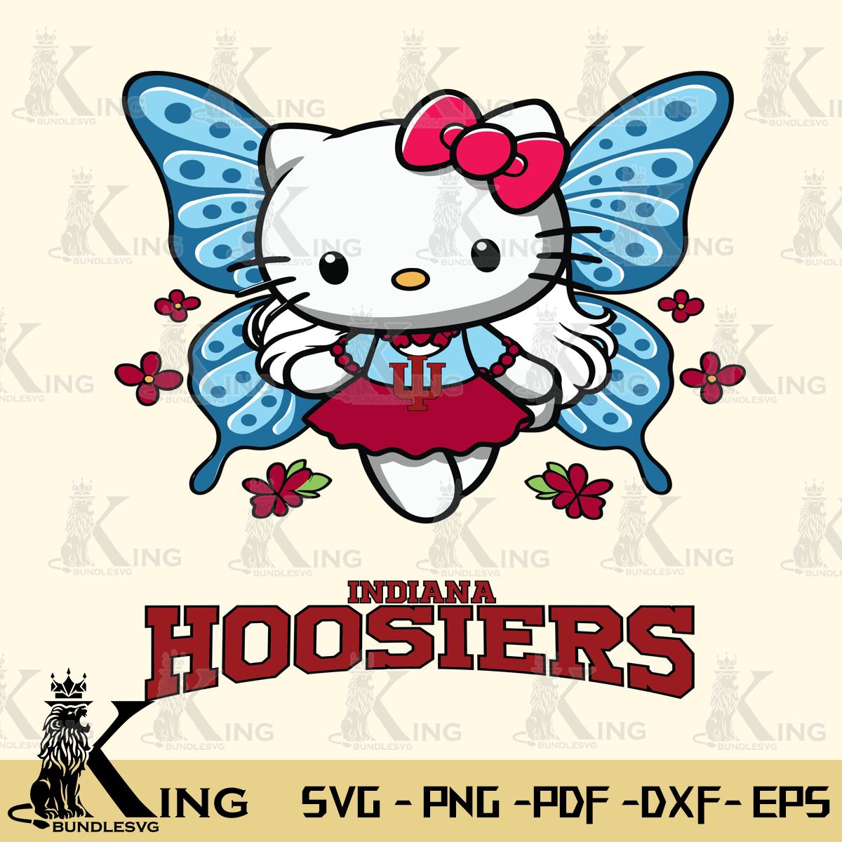 Indiana Hoosiers Butterfly Kitty Charm Svg Eps Dxf Png File, Digital Download