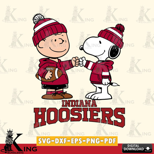 Indiana Hoosiers CharlieBrown Football Fist Bump SVG, Cricut, Cut file  , Digital Download , Instant Download, Peanuts svg, NCAA svg, Football svg, Sport svg