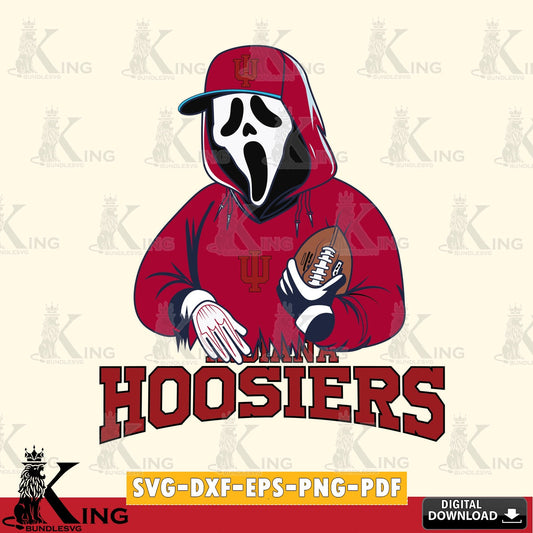 Stylish representation of Indiana Hoosiers Ghostface Scream football player, a digital clipart compatible with laser engraving