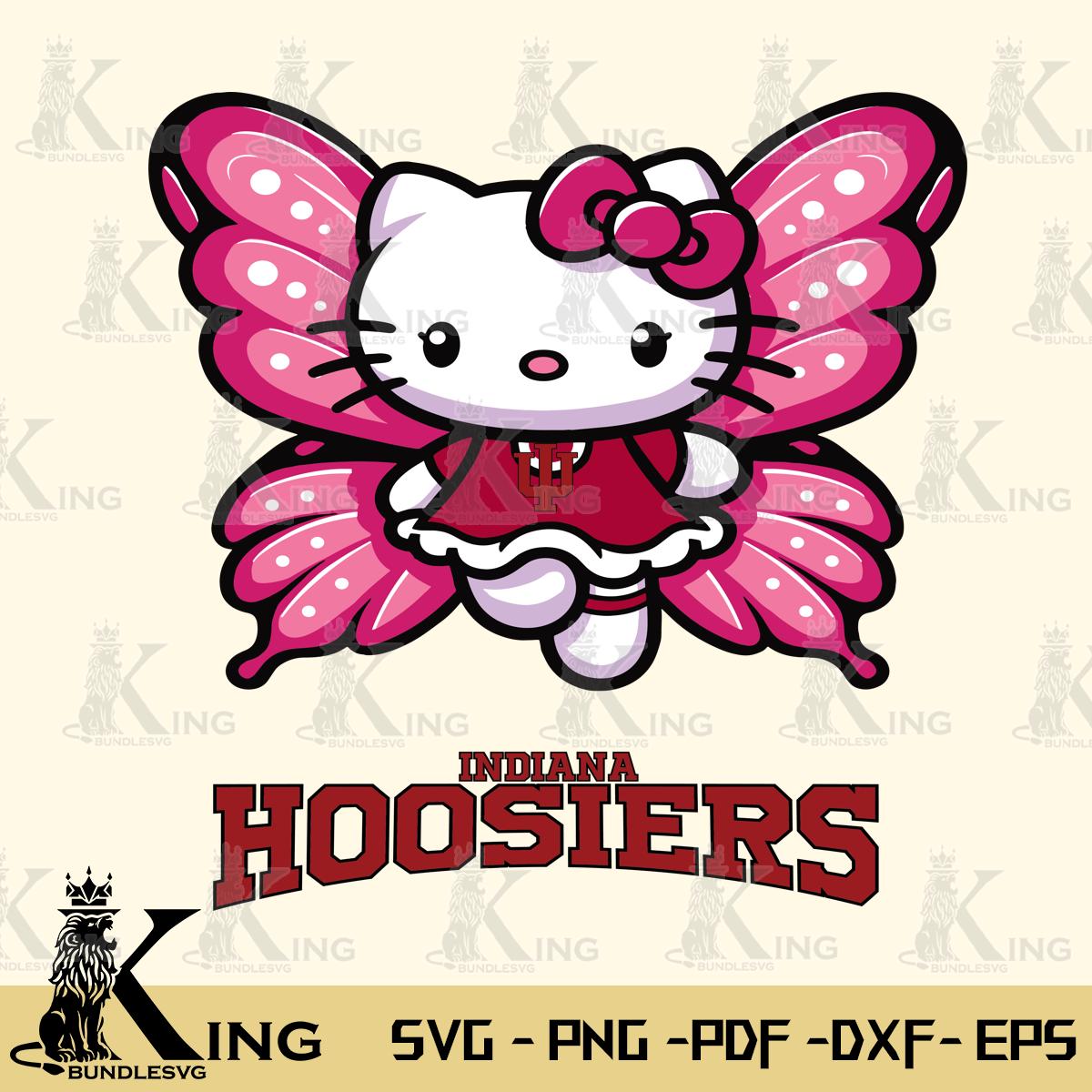 Indiana Hoosiers Hello Kitty Dreamscape Svg Eps Dxf Png File, Digital Download