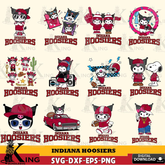 Indiana Hoosiers Kuromi Football Jersey NCAA Bundle SVG file, Cricut, Cut file  , Digital Download , Instant Download, Sanrio svg, Clipart