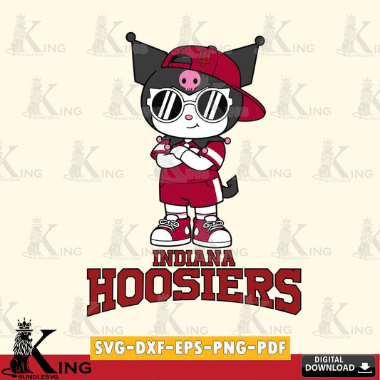 Indiana Hoosiers Kuromi Football Jersey SVG file, Cricut, Cut file  , Digital Download , Instant Download, Sanrio svg, Clipart