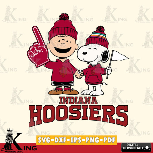 Indiana Hoosiers Peanuts Fan Gear SVG, Cricut, Cut file  , Digital Download , Instant Download, Peanuts svg, NCAA svg, Football svg, Sport svg