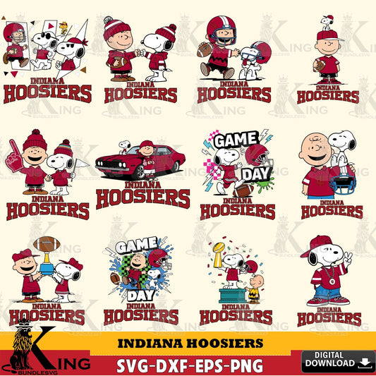 Indiana Hoosiers Peanuts Football NCAA Bundle SVG, Cricut, Cut file  , Digital Download , Instant Download, Peanuts svg, NCAA svg, Football svg, Sport svg