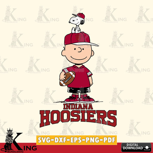 Indiana Hoosiers Peanuts Football Rugby SVG, Cricut, Cut file  , Digital Download , Instant Download, Peanuts svg, NCAA svg, Football svg, Sport svg