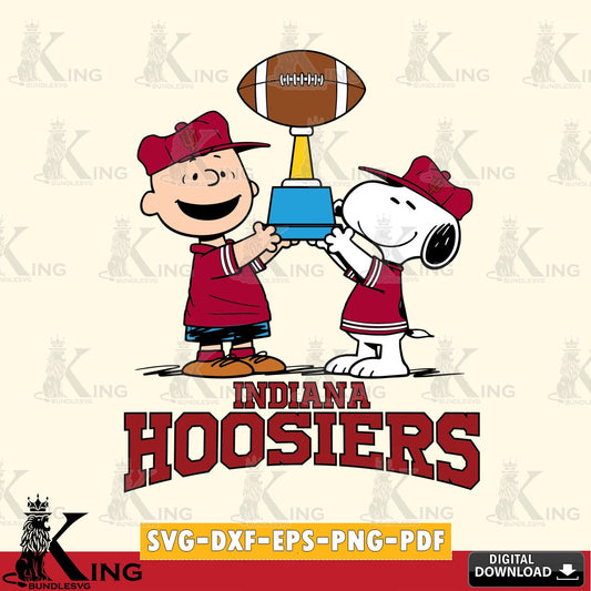 Indiana Hoosiers Peanuts Football Trophy SVG, Cricut, Cut file  , Digital Download , Instant Download, Peanuts svg, NCAA svg, Football svg, Sport svg