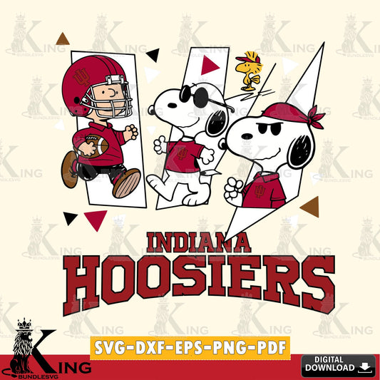 Indiana Hoosiers Peanuts Joe Cool SVG, Cricut, Cut file  , Digital Download , Instant Download, Peanuts svg, NCAA svg, Football svg, Sport svg