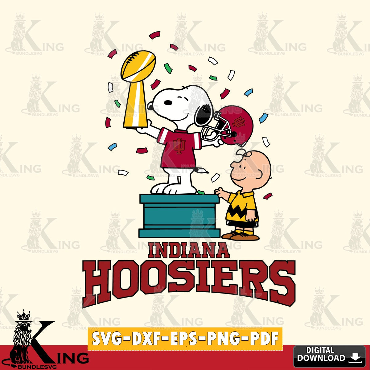 Indiana Hoosiers Peanuts Winner SVG, Cricut, Cut file  , Digital Download , Instant Download, Peanuts svg, NCAA svg, Football svg, Sport svg