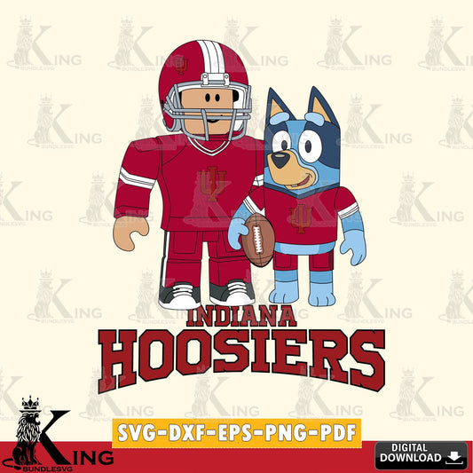 Indiana Hoosiers Roblox & Bluey Football SVG file , NCAA Cricut,  File cut , Digital Download , PDF File