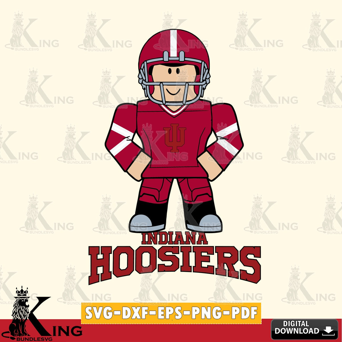 Indiana Hoosiers Roblox Cool Football SVG file , NCAA Cricut,  File cut , Digital Download , PDF File