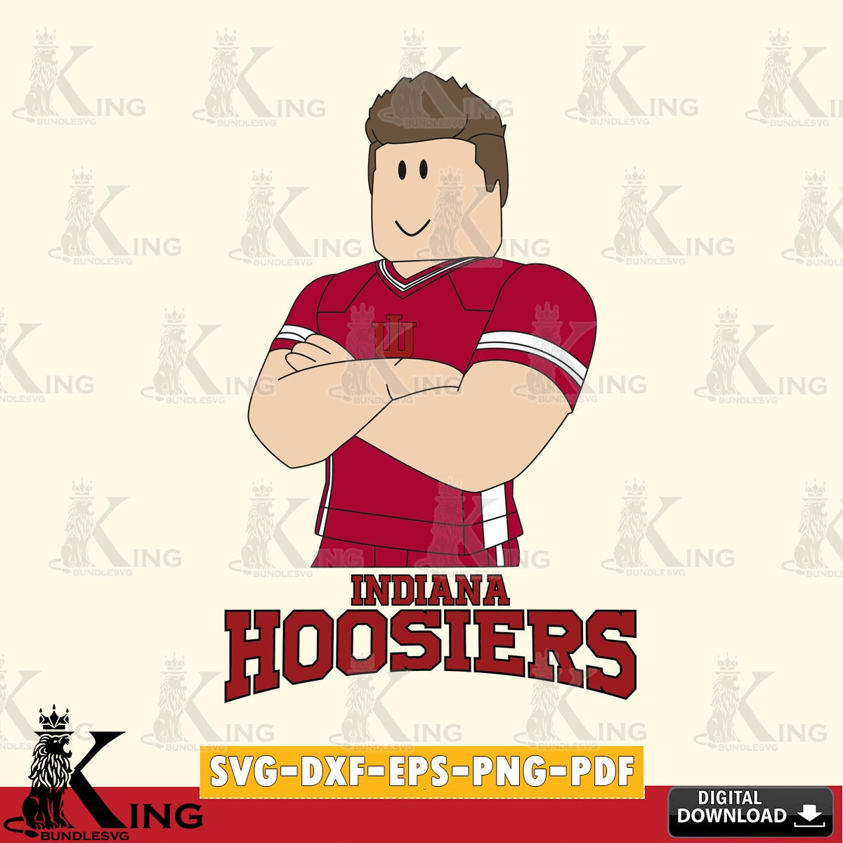 Indiana Hoosiers Roblox Football SVG file , NCAA Cricut,  File cut , Digital Download , PDF File