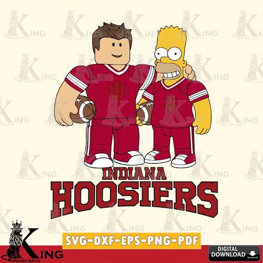 Indiana Hoosiers Roblox & Homer Simpson Football SVG file , NCAA Cricut,  File cut , Digital Download , PDF File