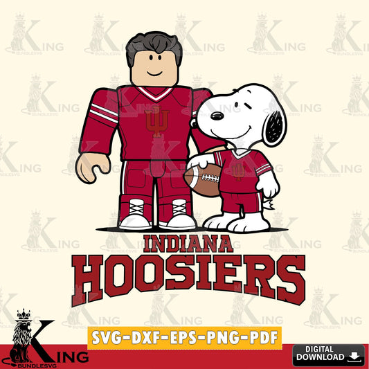 Indiana Hoosiers Roblox & Snoopy Football SVG file , NCAA Cricut,  File cut , Digital Download , PDF File