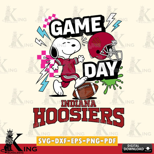 Indiana Hoosiers Snoopy Game day SVG, Cricut, Cut file  , Digital Download , Instant Download, Peanuts svg, NCAA svg, Football svg, Sport svg