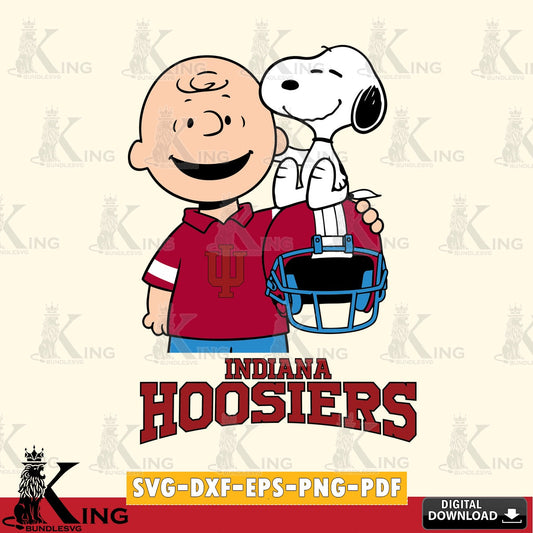 Indiana Hoosiers Snoopy On Helmet SVG, Cricut, Cut file  , Digital Download , Instant Download, Peanuts svg, NCAA svg, Football svg, Sport svg