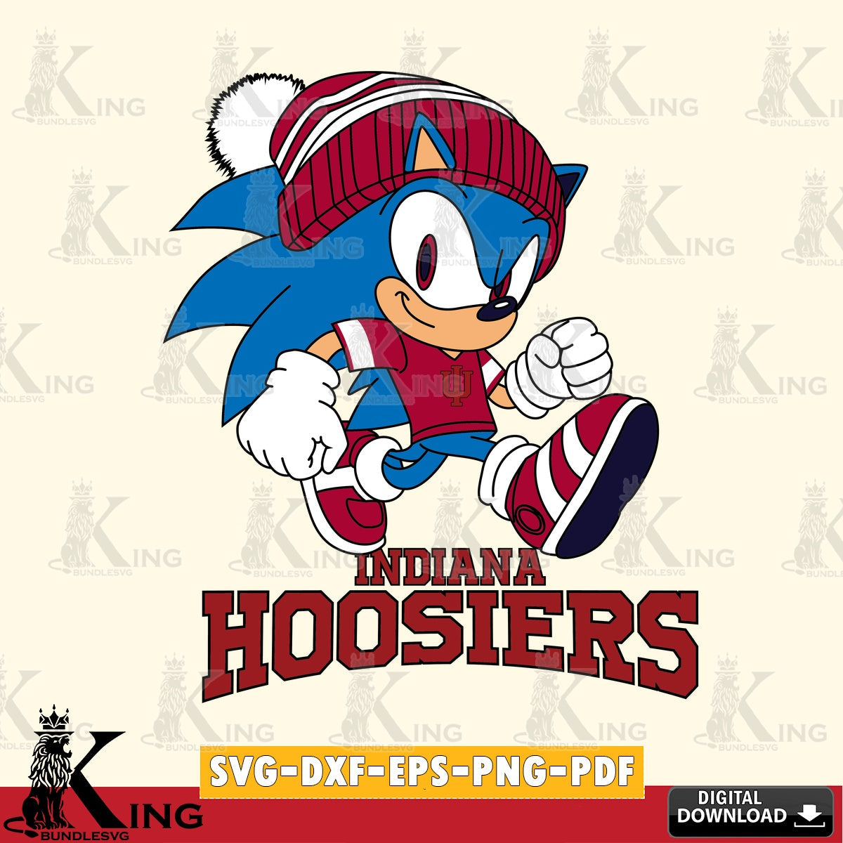 Indiana Hoosiers Sonic Football SVG file, Vector , Digital Download , PDF File , Instant Download