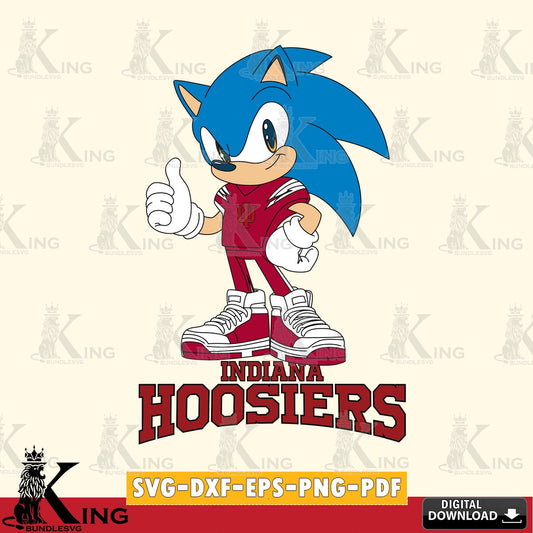 Hand-drawn style art of Indiana Hoosiers Sonic Like Football vector art for engraving, cutting, and printing