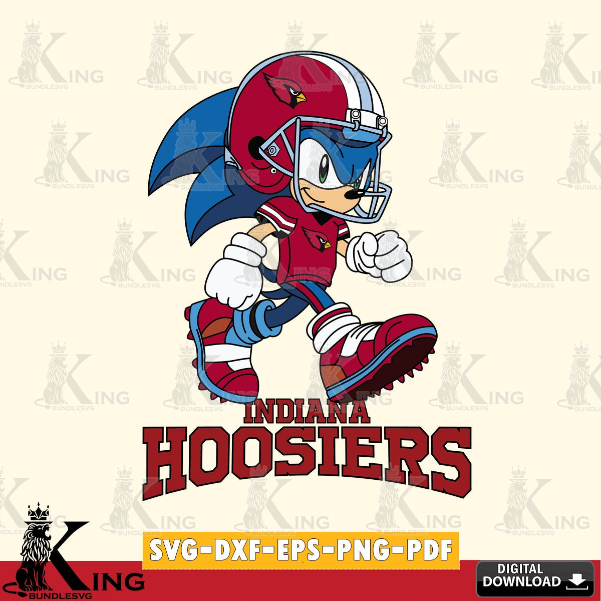 Indiana Hoosiers Sonic Ready Football SVG file, Vector , Digital Download , PDF File , Instant Download