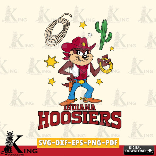 Indiana Hoosiers Taz Cowboy Western SVG file, Cut file  , Digital Download , Instant Download, Taz svg, NCAA svg