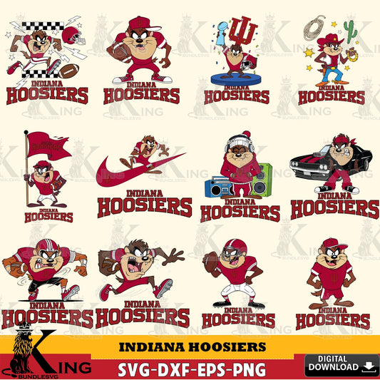 Indiana Hoosiers Taz Football NCAA Bundle SVG file, Cut file  , Digital Download , Instant Download, Taz svg, NCAA svg