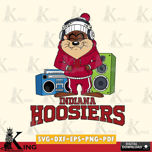 Indiana Hoosiers Taz Hip Hop SVG file, Cut file  , Digital Download , Instant Download, Taz svg, NCAA svg