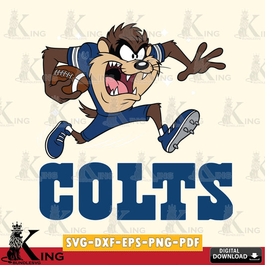 Indianapolis Colts Angry Taz Football Cut file  , Digital Download , Instant Download, Looney Tunes svg, Football svg