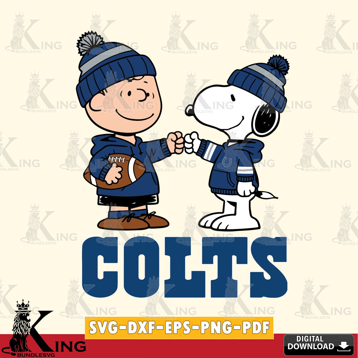 Indianapolis Colts CharlieBrown Football Fist Bump Cricut file , Cut file  , Digital Download , PDF File , Instant Download