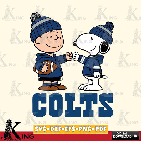 Indianapolis Colts CharlieBrown Football Fist Bump Cricut file , Cut file  , Digital Download , PDF File , Instant Download