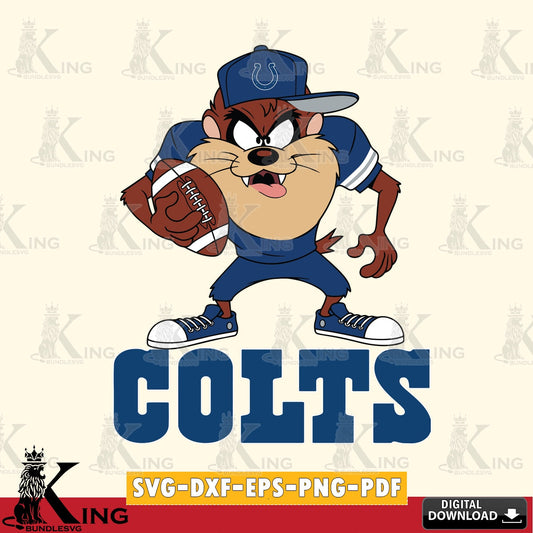 Indianapolis Colts Đồng phục bóng đá Taz Cut file  , Digital Download , Instant Download, Looney Tunes svg, Football svg