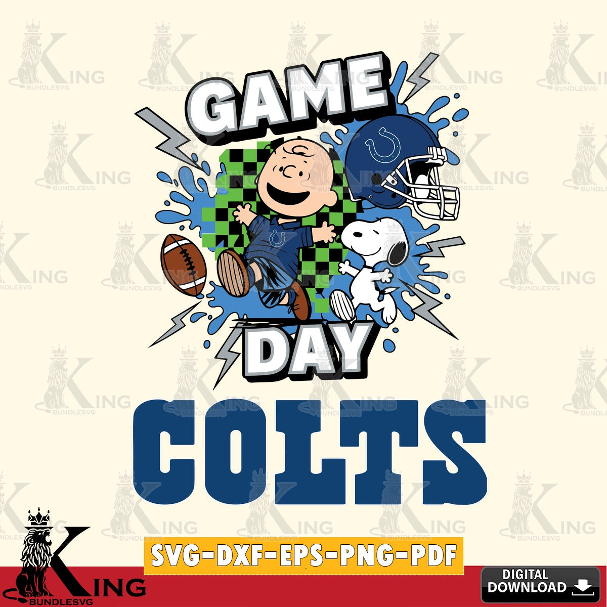 Indianapolis Colts Game Day Peanuts Cricut file , Cut file  , Digital Download , PDF File , Instant Download