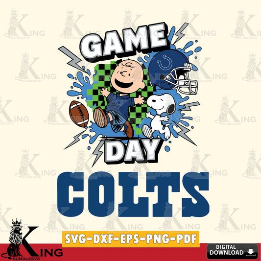 Indianapolis Colts Game Day Peanuts Cricut file , Cut file  , Digital Download , PDF File , Instant Download
