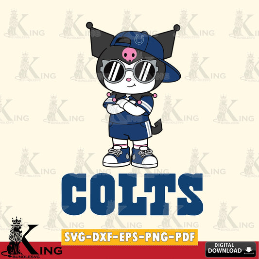 Indianapolis Colts Kuromi Football Jersey SVG file, Cricut, Cut file  , Digital Download , Instant Download, Sanrio svg, Clipart