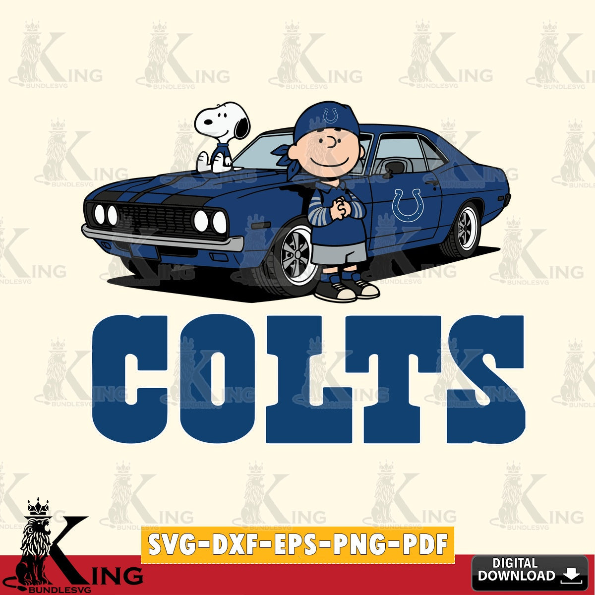 Indianapolis Colts Peanuts Muscle Car Cricut file , Cut file  , Digital Download , PDF File , Instant Download