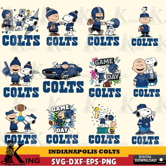 Indianapolis Colts Peanuts Play Football NFL Bundle Cricut file , Cut file  , Digital Download , PDF File , Instant Download