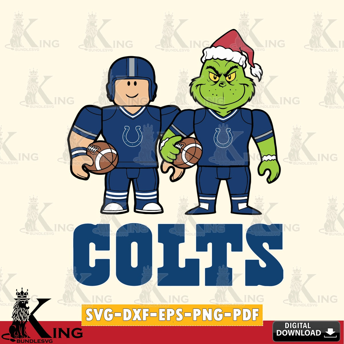 Indianapolis Colts Roblox & Grinch Football SVG file , Cricut, NFL  File cut , Digital Download , PDF File