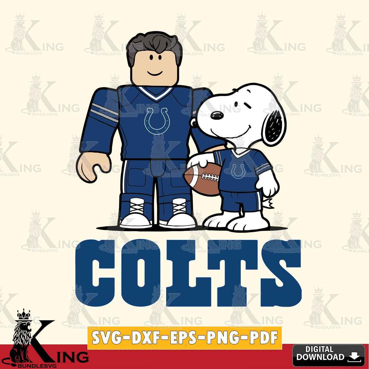 Indianapolis Colts Roblox & Snoopy Football SVG file , Cricut, NFL  File cut , Digital Download , PDF File
