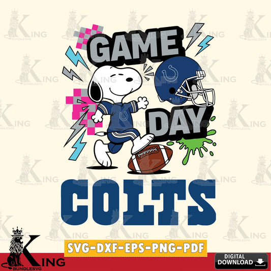 Indianapolis Colts Snoopy Game day Cricut file , Cut file  , Digital Download , PDF File , Instant Download