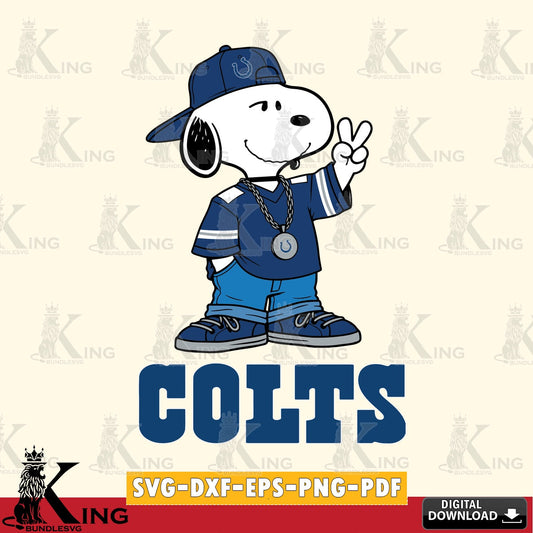 Indianapolis Colts Snoopy Say hi Cricut file , Cut file  , Digital Download , PDF File , Instant Download