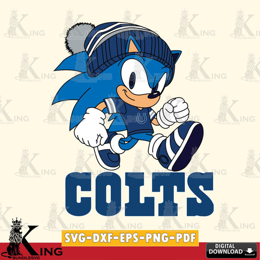 Printable art of Indianapolis Colts Sonic Football crafting file for iron-on transfer and vinyl decals