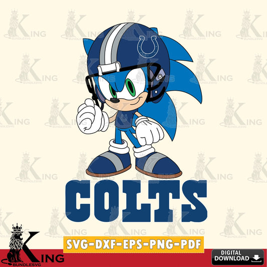 Custom design featuring Indianapolis Colts Sonic Football Mascot digital clipart compatible with laser engraving and cutting