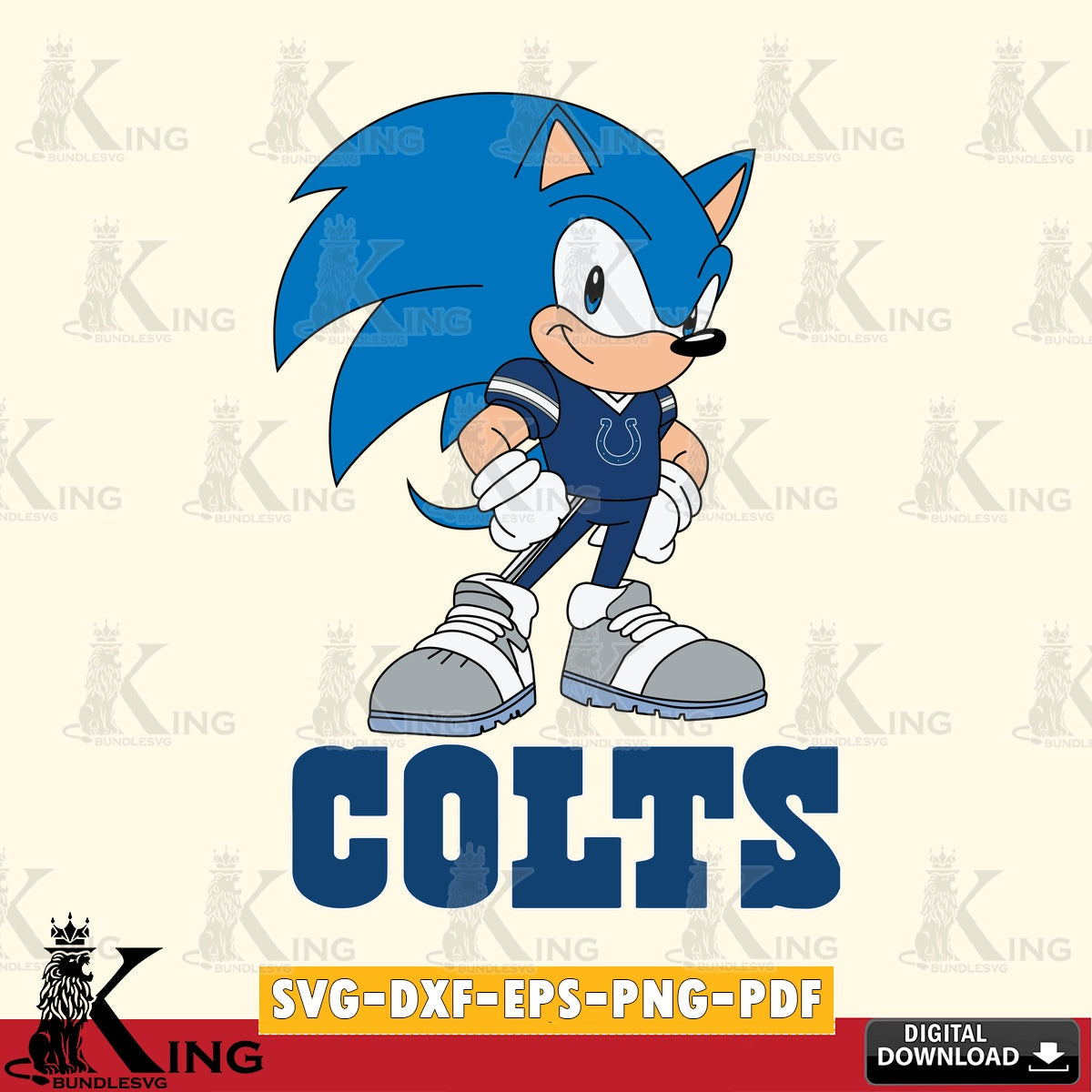 Indianapolis Colts Sonic Football Star Mascot SVG file, Vector , Digital Download , PDF File , Instant Download