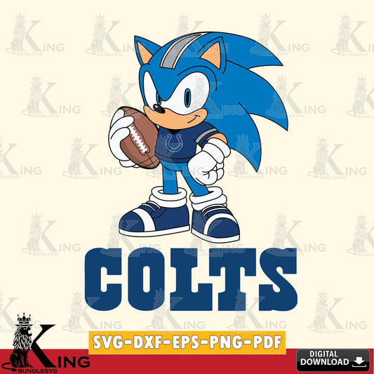 Printable art of Indianapolis Colts Sonic Game Day Ready SVG PNG design suitable for Glowforge and laser cutting