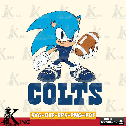 Modern graphic depicting an Indianapolis Colts Sonic Rugby design as a digital file for silhouette cameo and cricut projects.