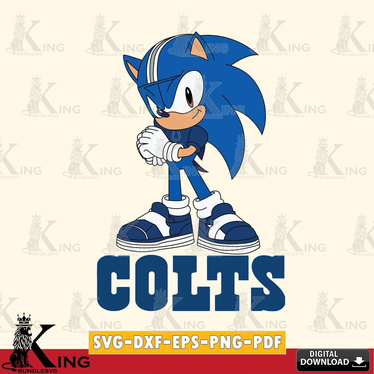 Custom design featuring an Indianapolis Colts Sonic cute Football SVG cut file for personalized gifts and laser projects