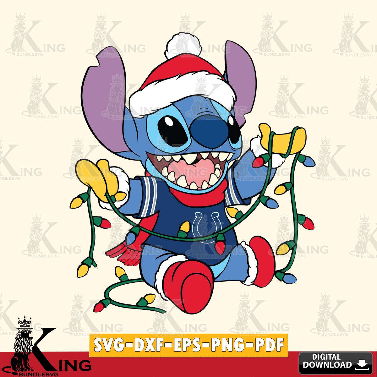 Indianapolis Colts Stitch Christmas Lights SVG, NFL for Cricut, Silhouette, Digital Download , file cut