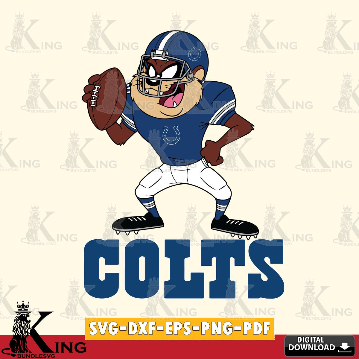 Indianapolis Colts Taz Football Player Cut file  , Digital Download , Instant Download, Looney Tunes svg, Football svg