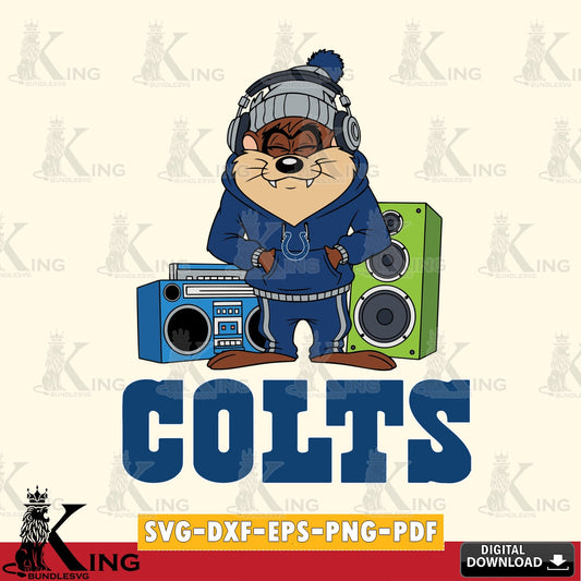 Indianapolis Colts Taz Hip Hop Cut file  , Digital Download , Instant Download, Looney Tunes svg, Football svg