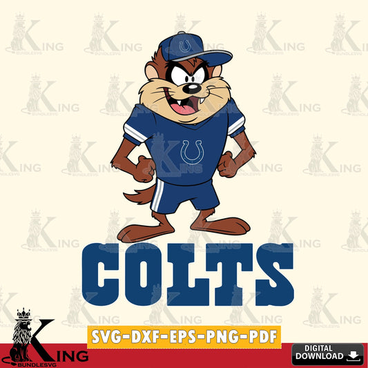 Indianapolis Colts Taz Standing Pose Cut file  , Digital Download , Instant Download, Looney Tunes svg, Football svg