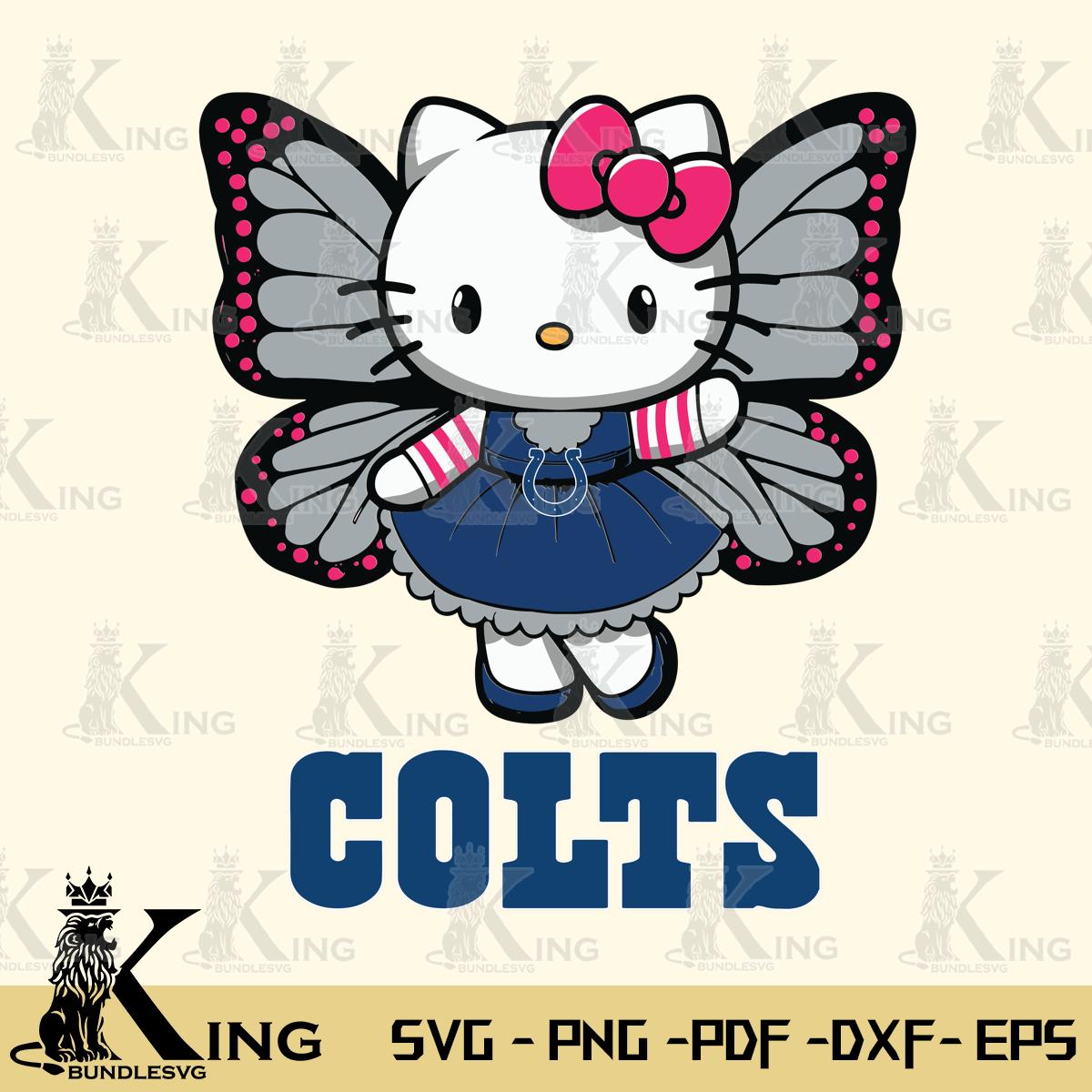 Indianapolis Colts Whimsical Kitty Wings Svg Eps Dxf Png File, Digital Download