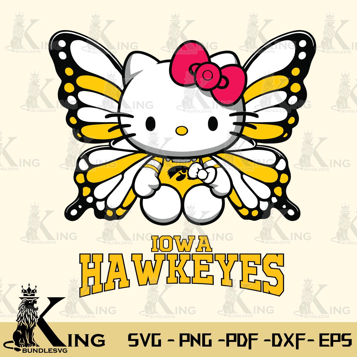 Iowa Hawkeyes Butterfly Kitty Delight Svg Eps Dxf Png File, Digital Download